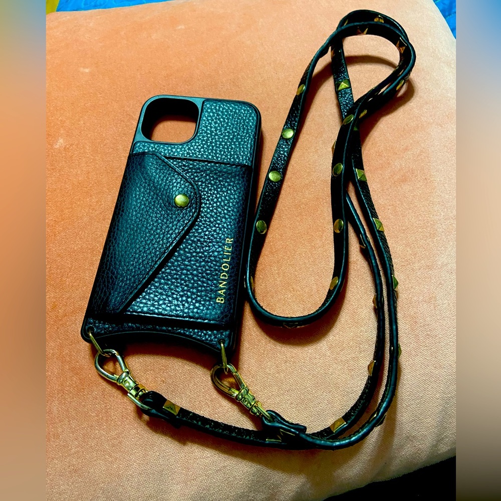 Bandolier-Studded-Leather-Strap phone crossbody case